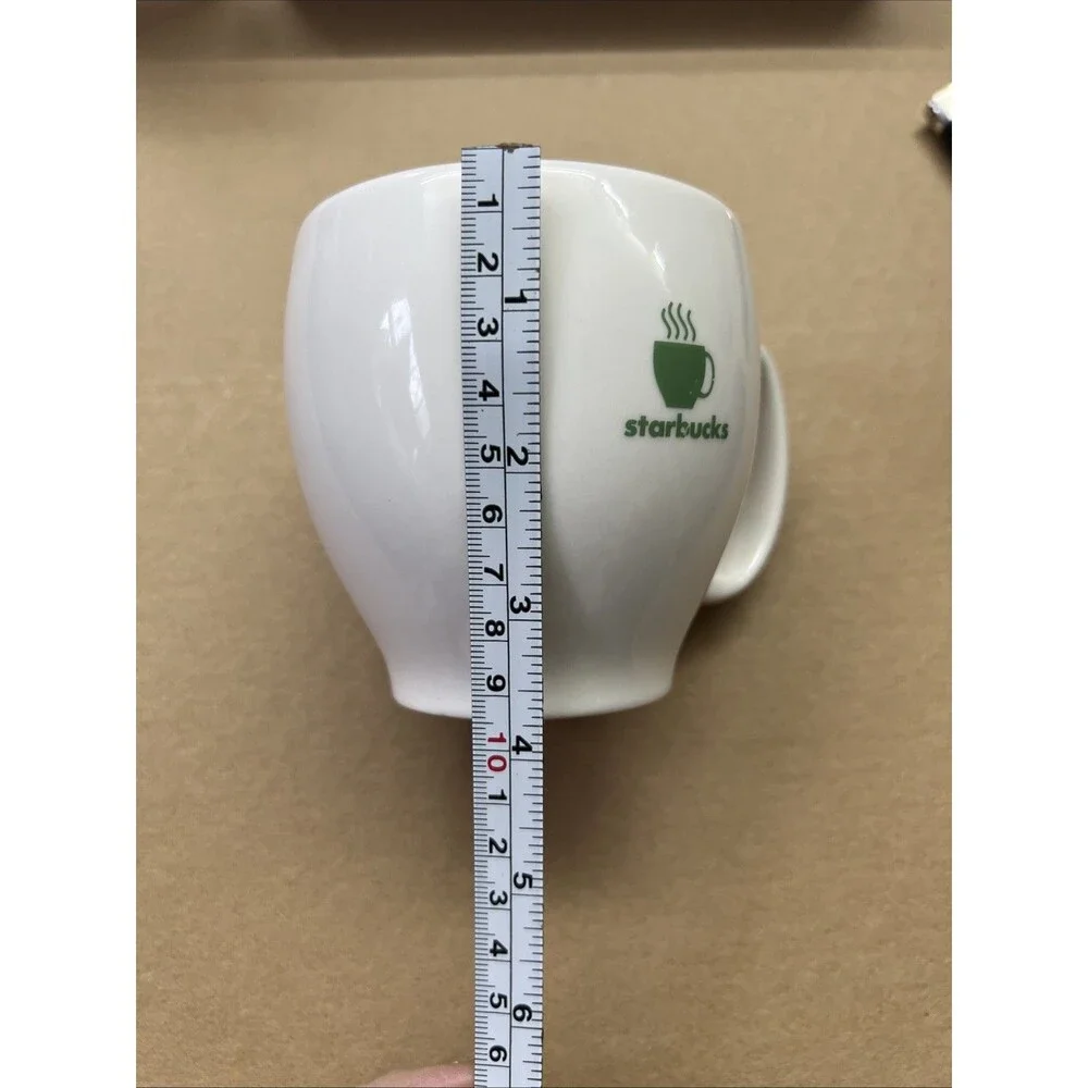 Starbucks Mug 2003 Barista Espresso Coffee 12oz White with Green Stripe